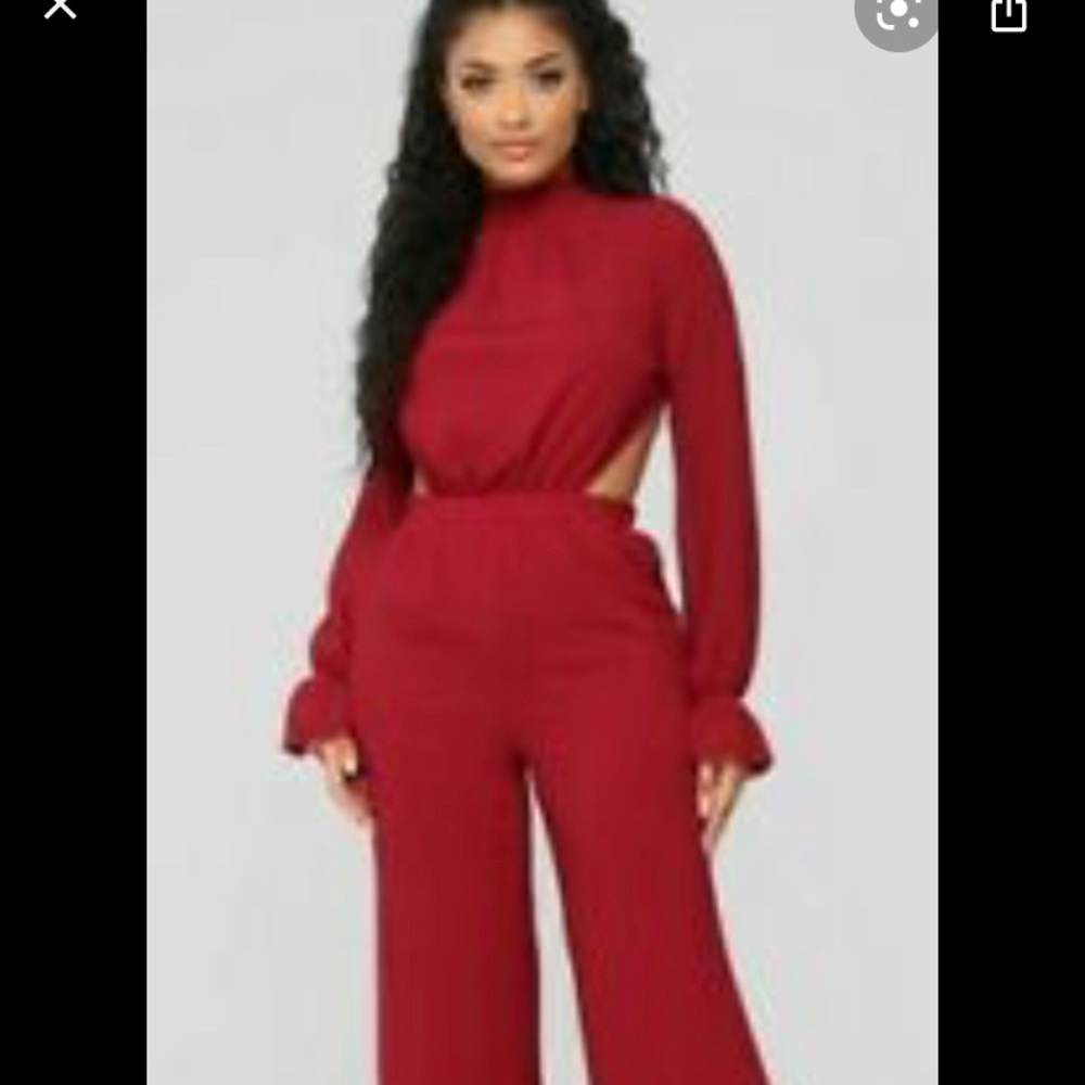 Open heart chiffon jumpsuit